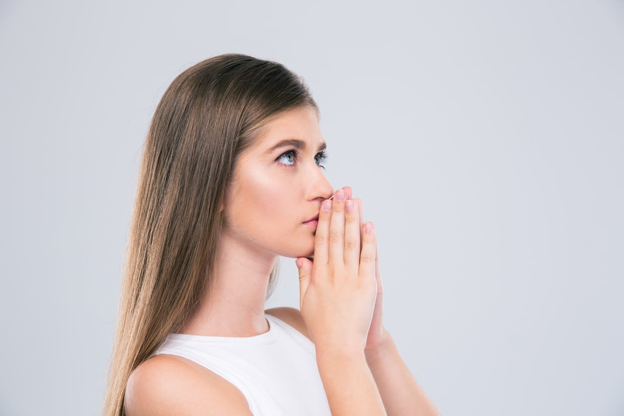 Portrait Of A Young Girl Praying